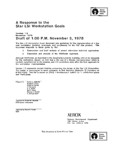 A_Response_to_the_Star_LSI_Workstation_Goals_Ver_1.0_Nov78