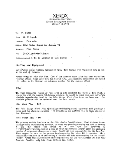 19780118_Pilot_Status_Report_For_January_78