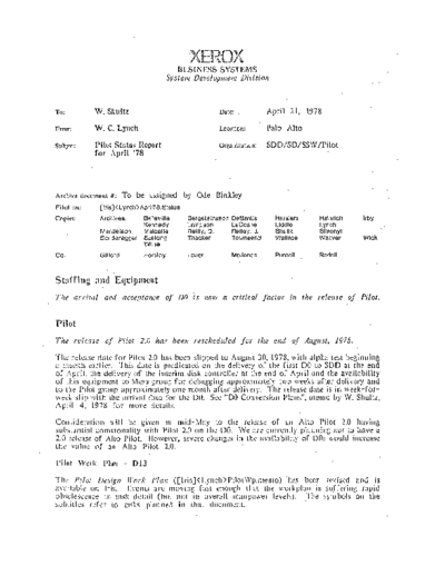 19780421_Pilot_Status_Report_For_April_78