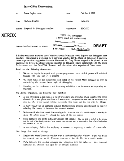 19781005_Proposal_For_Debugger_Interface