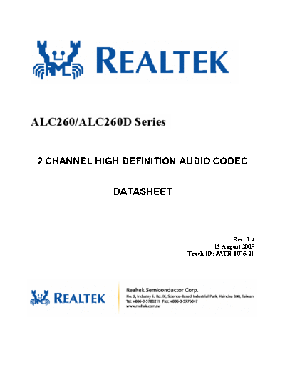 ALC260(D)_DataSheet_1.4
