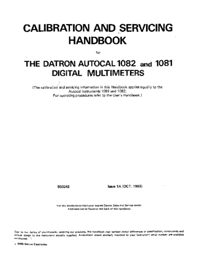 Calibration and servicing handbooks 1082 and 1081 multimeter 198310 [160]