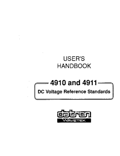 datron_4910_4911_voltage_reference_standard_users_handbook