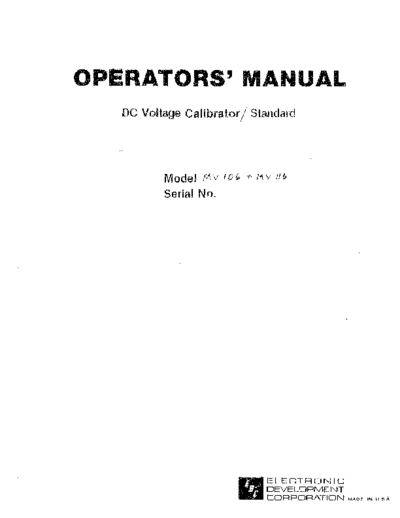 EDC_MV106_DC_Calibrator_Service_Manual