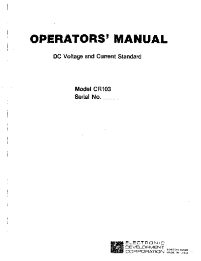 EDC CR103 Operating & Service