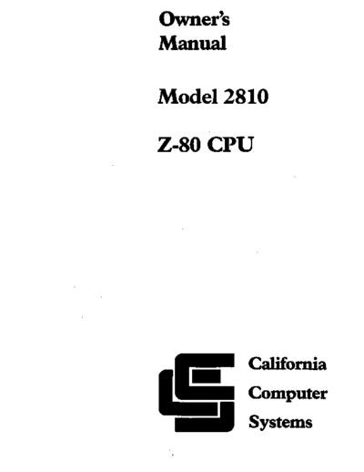 CCS_2810_Z80_CPU_1980