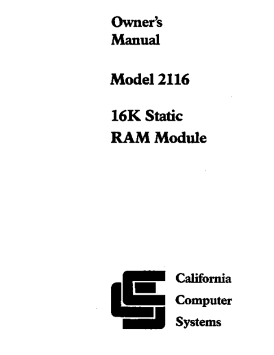 CCS_2116_16K_Static_RAM_1980