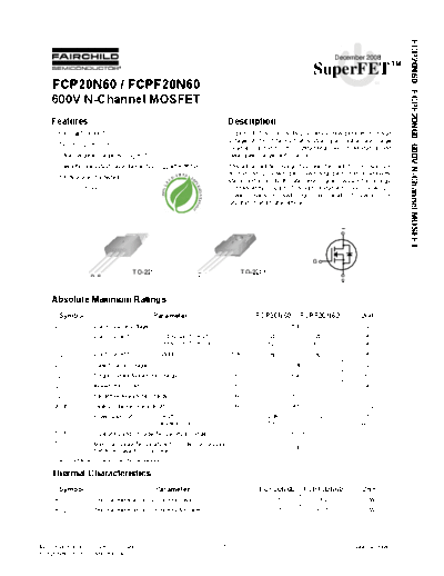 fcp20n60_fcpf20n60