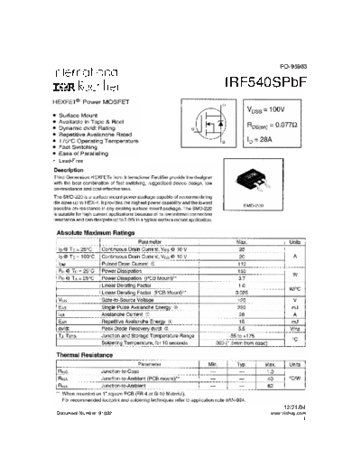 irf540spbf