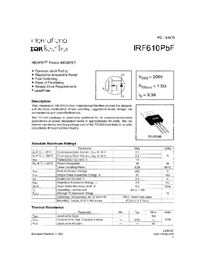irf610pbf