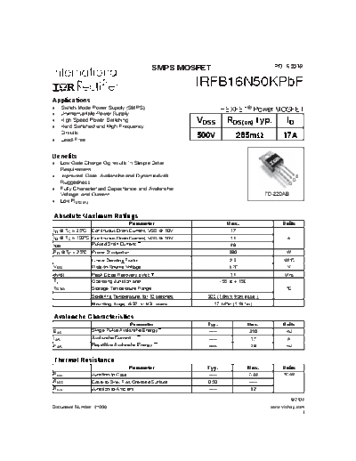 irfb16n50kpbf