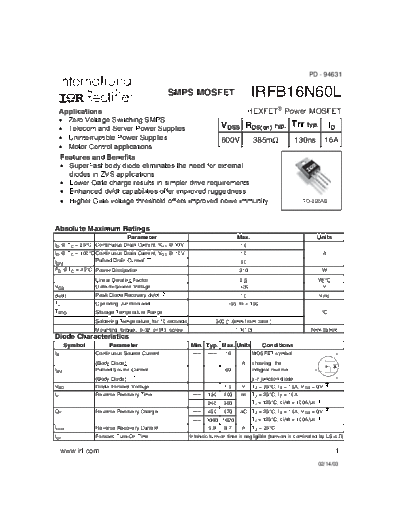 irfb16n60l