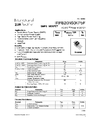 irfb20n50kpbf