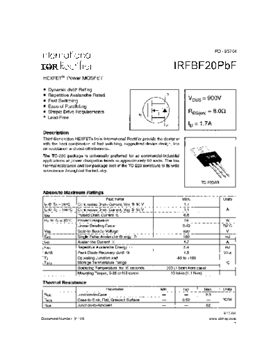 irfbf20pbf