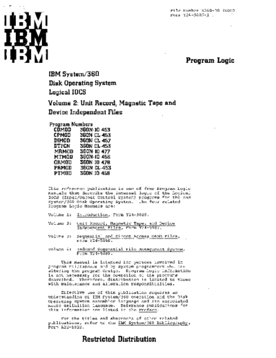 Y24-5087-1_DOS_Logical_IOCS_Volume_2_Program_Logic_Oct68