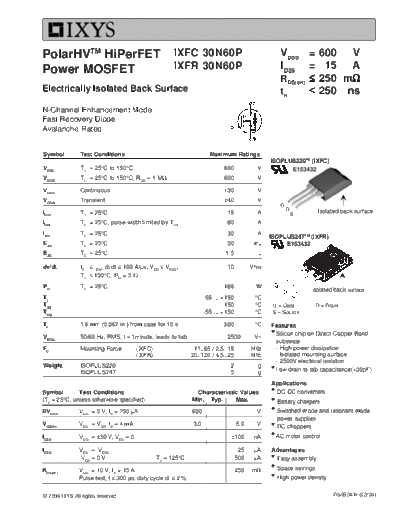 ixfc30n60p_ixfr30n60p