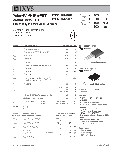 ixfc36n50p_ixfr36n50p