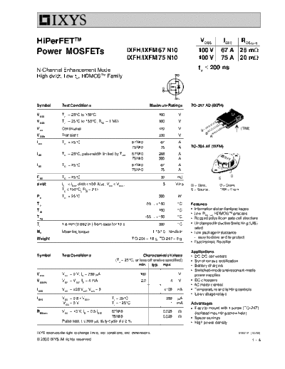 ixfh67n10_ixfh75n10_ixfm67n10_ixfm75n10