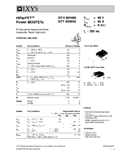ixfh80n085_ixft80n085