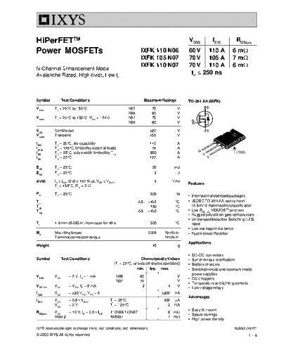 ixfk110n06_ixfk105n07_ixfk110n07