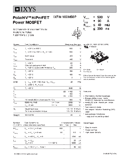 ixfn100n50p