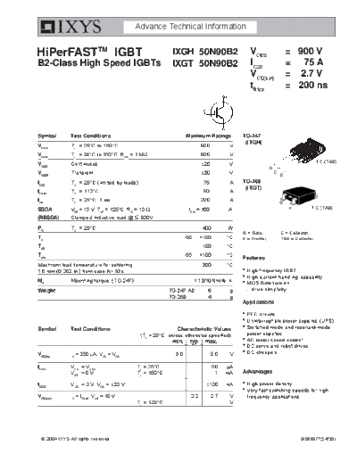 ixgh50n90b2_ixgt50n90b2