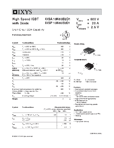 ixsa10n60b2d1_ixsp10n60b2d1