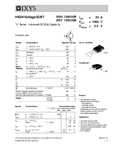 ixsh15n120b_ixst15n120b