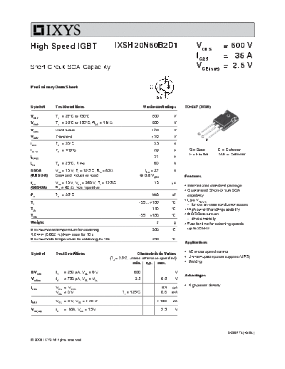ixsh20n60b2d1