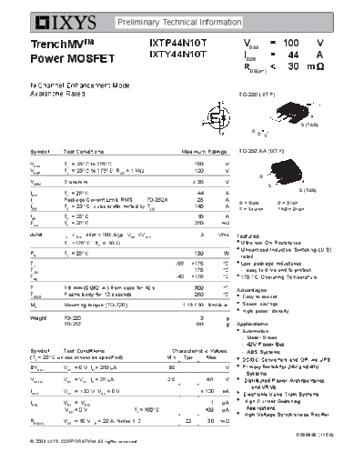 ixtp44n10t_ixty44n10t