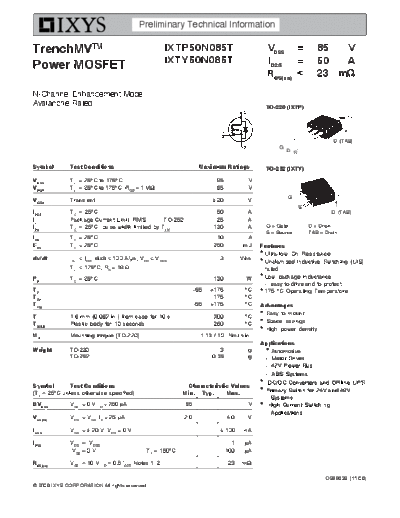 ixtp50n085t_ixty50n085t