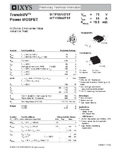 ixtp55n075t_ixty55n075t