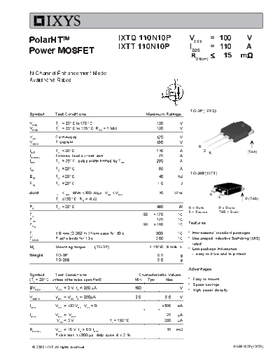 ixtq110n10p_ixtt110n10p