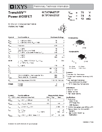 ixta76n075t_ixtp76n075t