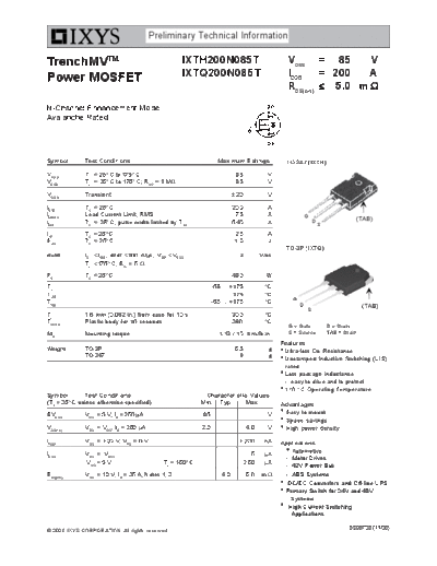 ixth200n085t_ixtq200n085t