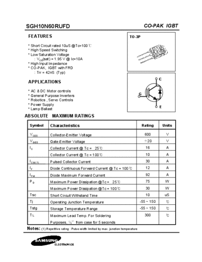 sgh10n60rufd