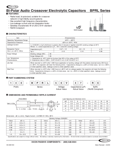 Xicon [bi-polar radial] BPRL Series