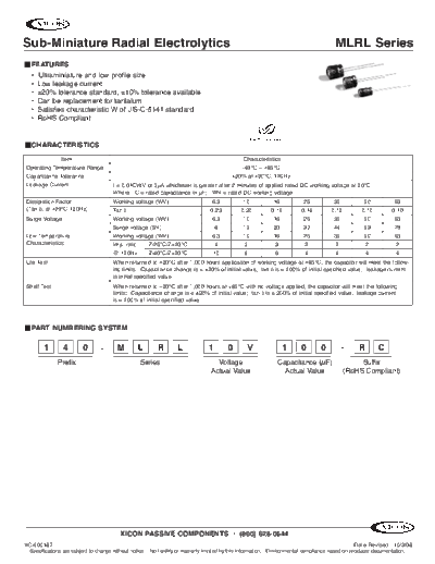 Xicon [radial thru-hole] MLRL Series