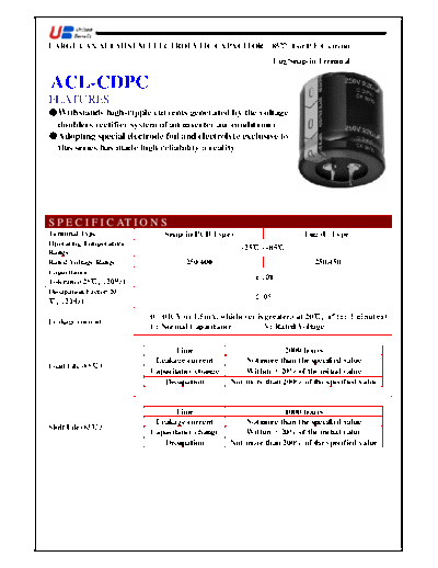 UB [snap-in] ACL-CDPC Series