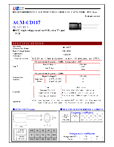 UB [radial thru-hole] ACM-CD117 Series