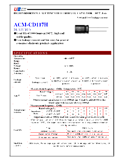 UB [radial thru-hole] ACM-CD117H Series