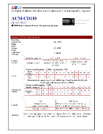 UB [radial thru-hole] ACM-CD110 Series