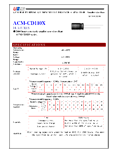 UB [radial thru-hole] ACM-CD110X Series