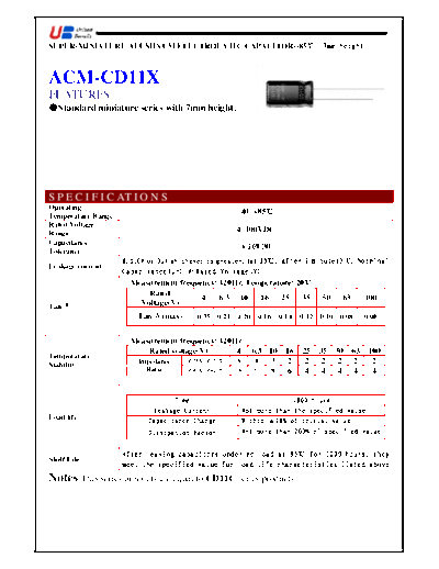 UB [radial thru-hole] ACM-CD11X Series