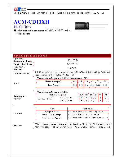 UB [radial thru-hole] ACM-CD1XH Series