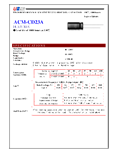 UB [radial thru-hole] ACM-CD23A Series