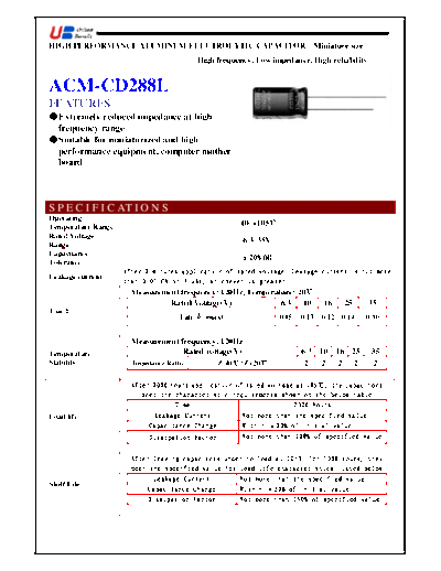 UB [radial thru-hole] ACM-CD288L Series