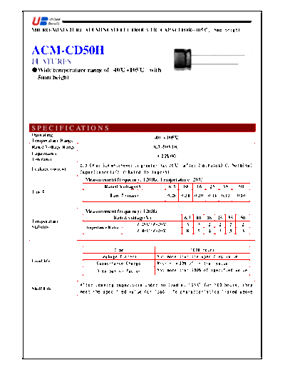UB [radial thru-hole] ACM-CD50H Series