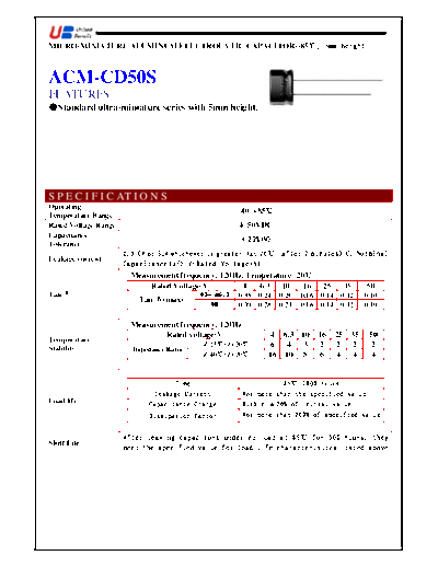 UB [radial thru-hole] ACM-CD50S Series