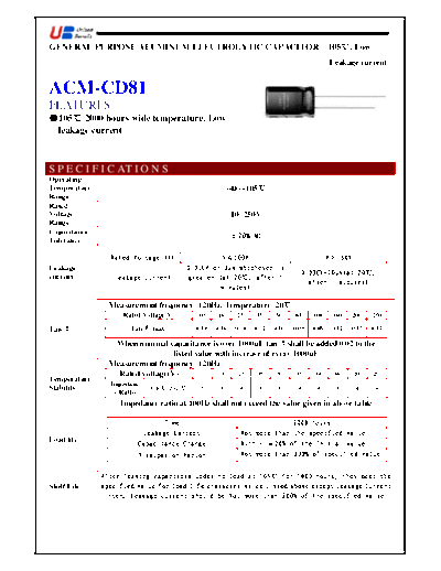 UB [radial thru-hole] ACM-CD81 Series